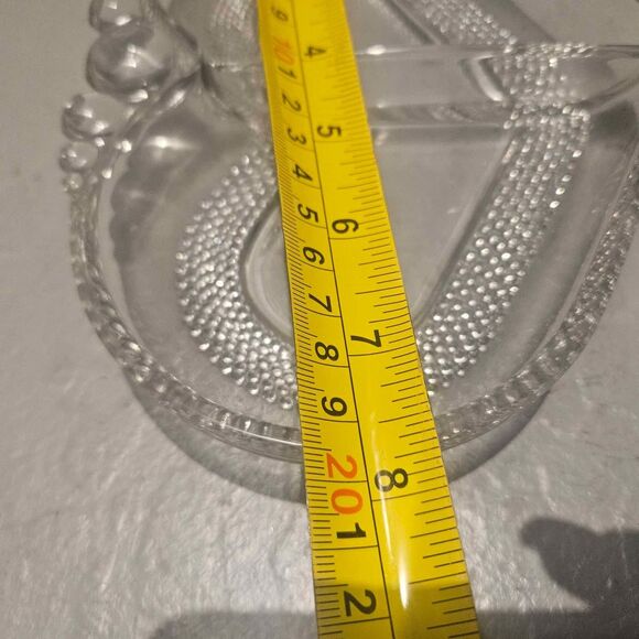 Clear Heart Shaped Divided Glass Dish Duncan and Miller #309 Trinket Dish - Picture 5 of 7